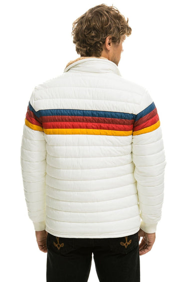 4 STRIPE JACKET - WHITE Men's Outerwear Aviator Nation