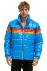 4 STRIPE LUXE TRAVELER JACKET - GLOSSY BLUE Men's Outerwear Aviator Nation