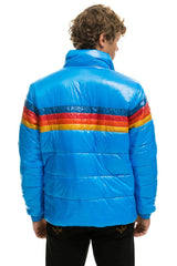 4 STRIPE LUXE TRAVELER JACKET - GLOSSY BLUE Men's Outerwear Aviator Nation