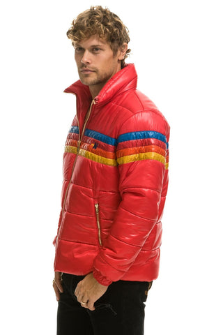 4 STRIPE LUXE TRAVELER JACKET - GLOSSY CHERRY Men's Outerwear Aviator Nation