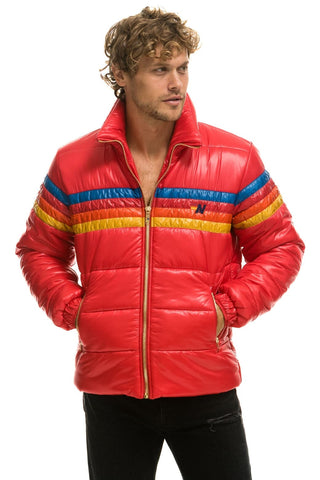 4 STRIPE LUXE TRAVELER JACKET - GLOSSY CHERRY Men's Outerwear Aviator Nation