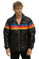 4 STRIPE TRAVELER JACKET - GLOSSY BLACK Men's Outerwear Aviator Nation