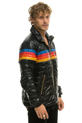 4 STRIPE TRAVELER JACKET - GLOSSY BLACK Men's Outerwear Aviator Nation