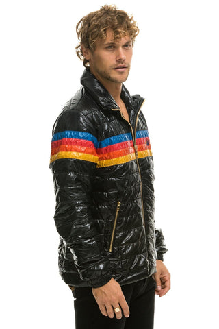 4 STRIPE TRAVELER JACKET - GLOSSY BLACK Men's Outerwear Aviator Nation