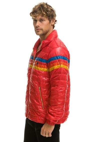 4 STRIPE TRAVELER JACKET - GLOSSY CHERRY Men's Outerwear Aviator Nation
