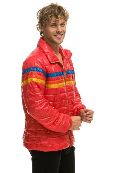 4 STRIPE TRAVELER JACKET - GLOSSY CHERRY Men's Outerwear Aviator Nation