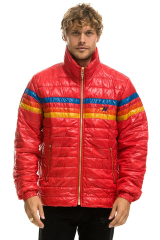4 STRIPE TRAVELER JACKET - GLOSSY CHERRY Men's Outerwear Aviator Nation