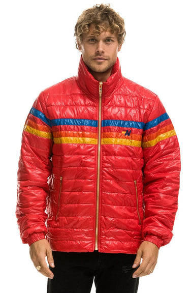 4 STRIPE TRAVELER JACKET - GLOSSY CHERRY Men's Outerwear Aviator Nation