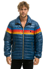 4 STRIPE TRAVELER JACKET - GLOSSY DEEP BLUE Men's Outerwear Aviator Nation