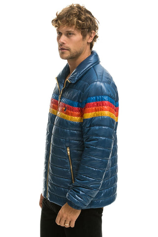 4 STRIPE TRAVELER JACKET - GLOSSY DEEP BLUE Men's Outerwear Aviator Nation