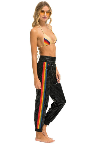 5 STRIPE HI RISE WIND PANT - BLACK Women's Sweatpants Aviator Nation