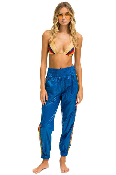 5 STRIPE HI RISE WIND PANT - SNORKEL BLUE Women's Sweatpants Aviator Nation