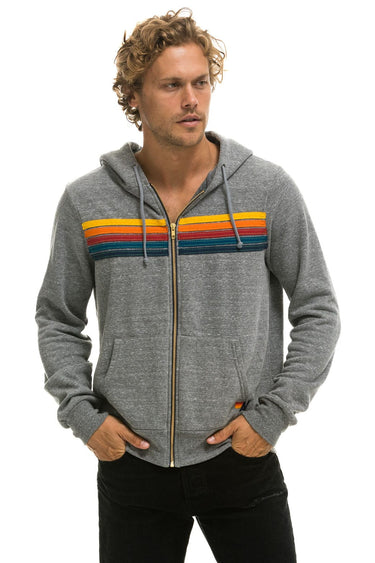 5 STRIPE HOODIE - HEATHER GREY Hoodie Aviator Nation