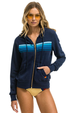 5 STRIPE HOODIE - NAVY // BLUE