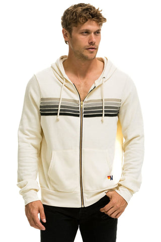 5 STRIPE HOODIE - VINTAGE WHITE // GREY Hoodie Aviator Nation