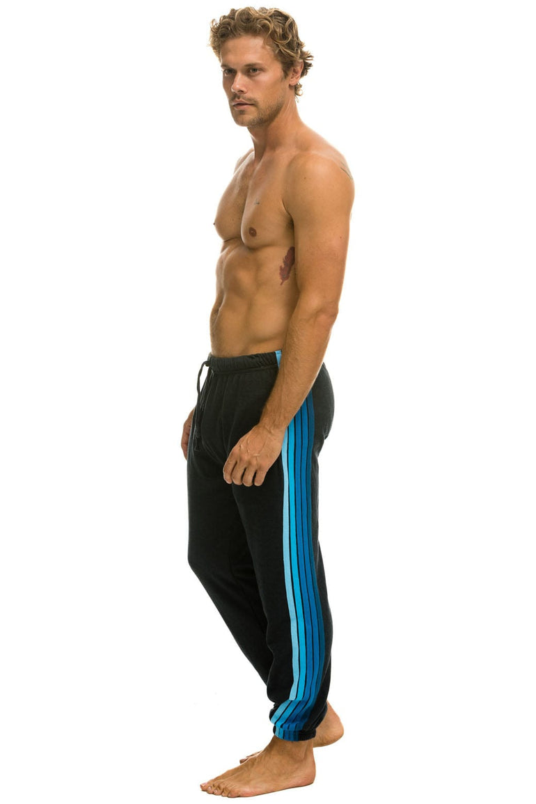 5 STRIPE SWEATPANTS - CHARCOAL // BLUE Mens Sweatpants Aviator Nation