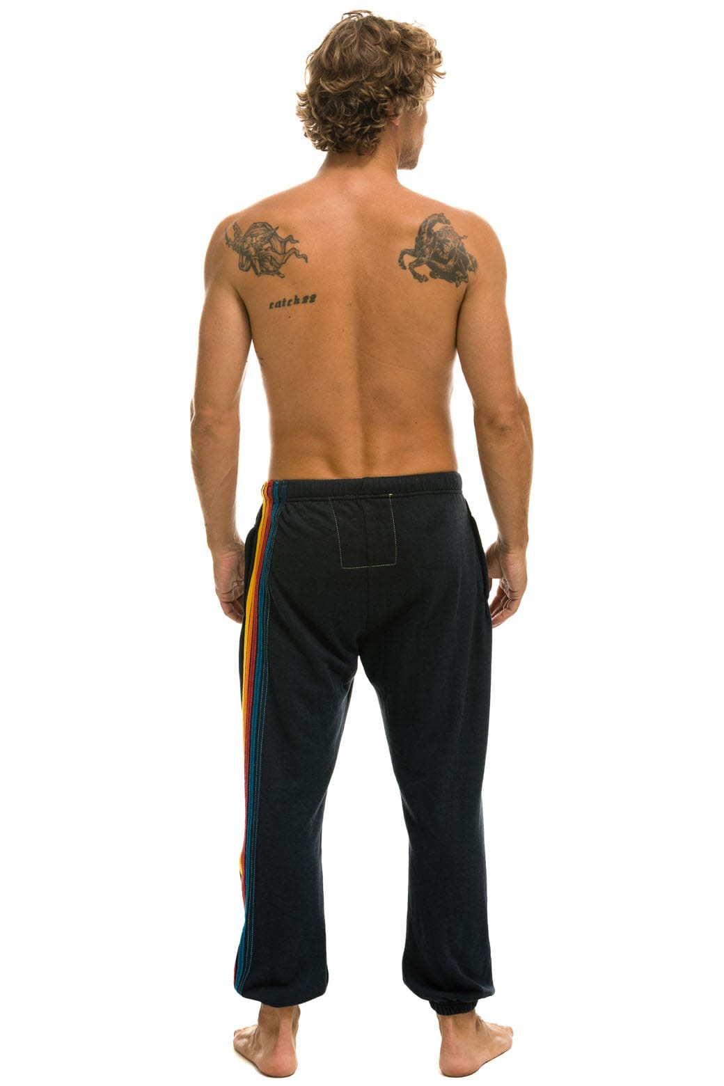 5 STRIPE SWEATPANTS - CHARCOAL Mens Sweatpants Aviator Nation