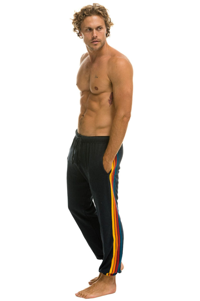 5 STRIPE SWEATPANTS - CHARCOAL Mens Sweatpants Aviator Nation