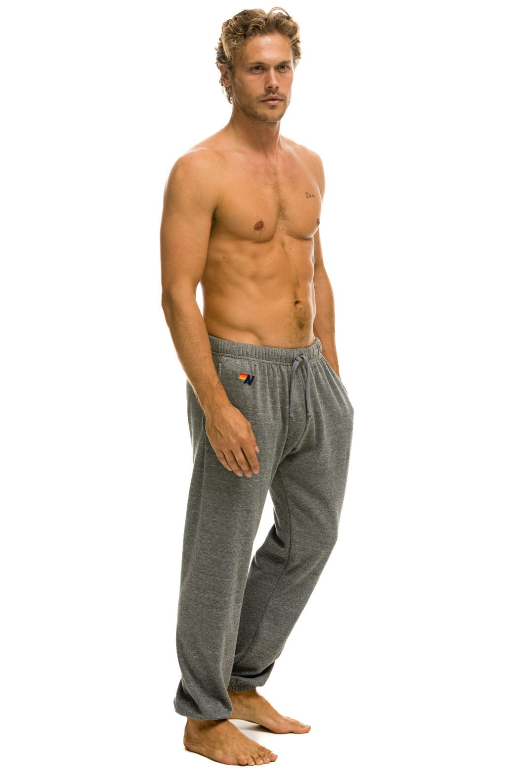 5 STRIPE SWEATPANTS - HEATHER GREY Mens Sweatpants Aviator Nation