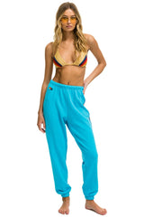 5 STRIPE SWEATPANTS - NEON BLUE // NEON RAINBOW Women's Sweatpants Aviator Nation