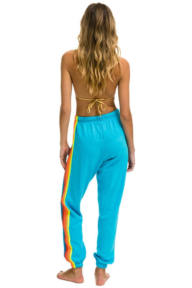 5 STRIPE SWEATPANTS - NEON BLUE // NEON RAINBOW Women's Sweatpants Aviator Nation