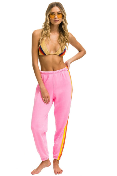 5 STRIPE SWEATPANTS - NEON PINK // YELLOW // PURPLE Women's Sweatpants Aviator Nation