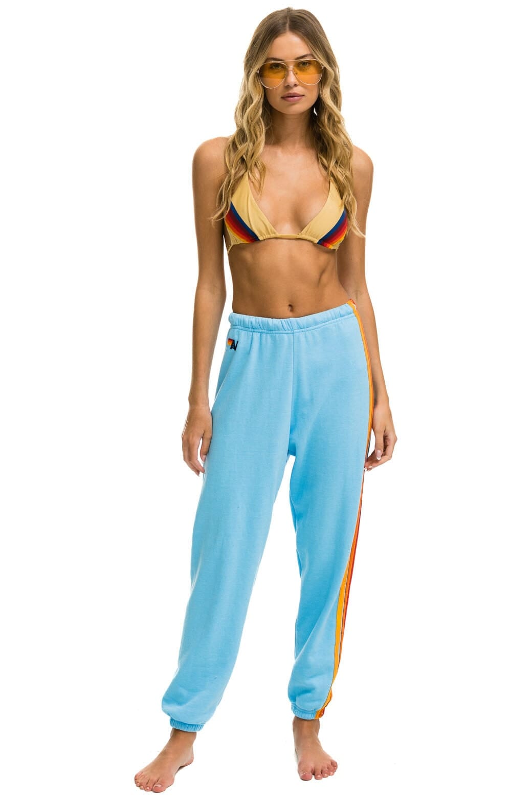 5 STRIPE SWEATPANTS - SKY 2 Women's Sweatpants Aviator Nation