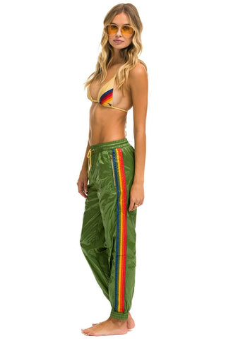 5 STRIPE WIND PANT - GARDEN GREEN Women's Sweatpants Aviator Nation