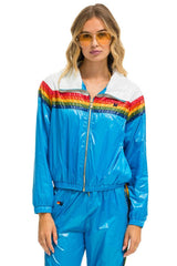 5 STRIPE WINDBREAKER - VINTAGE WHITE // DRESDEN GLOSSY Women's Outerwear Aviator Nation
