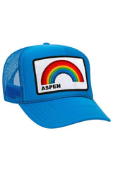 ASPEN RAINBOW TRUCKER HAT HATS Aviator Nation OS LIGHT BLUE