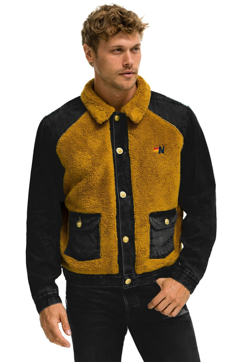 ASPEN SHERPA UNISEX DENIM JACKET - BLACK HONEY Denim Jacket Aviator Nation