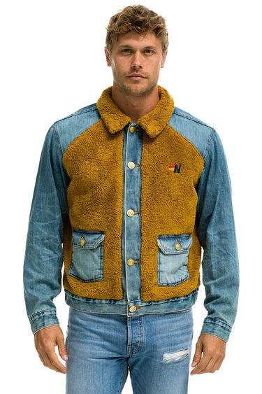 ASPEN SHERPA UNISEX DENIM JACKET - MEDIUM VINTAGE Denim Jacket Aviator Nation
