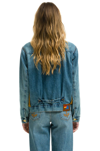 ASPEN SHERPA UNISEX DENIM JACKET - MEDIUM VINTAGE Denim Jacket Aviator Nation