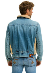 ASPEN SHERPA UNISEX DENIM JACKET - VINTAGE WHEAT Denim Jacket Aviator Nation