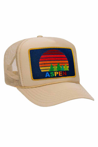 ASPEN SUNSET TRUCKER HAT HATS Aviator Nation OS KHAKI