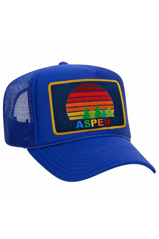 ASPEN SUNSET TRUCKER HAT HATS Aviator Nation OS ROYAL