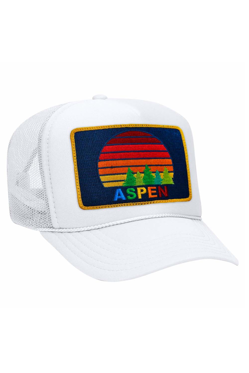 ASPEN SUNSET TRUCKER HAT HATS Aviator Nation OS WHITE
