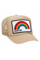 AUSTIN RAINBOW TRUCKER HAT HATS Aviator Nation OS KHAKI