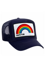 AUSTIN RAINBOW TRUCKER HAT HATS Aviator Nation OS NAVY