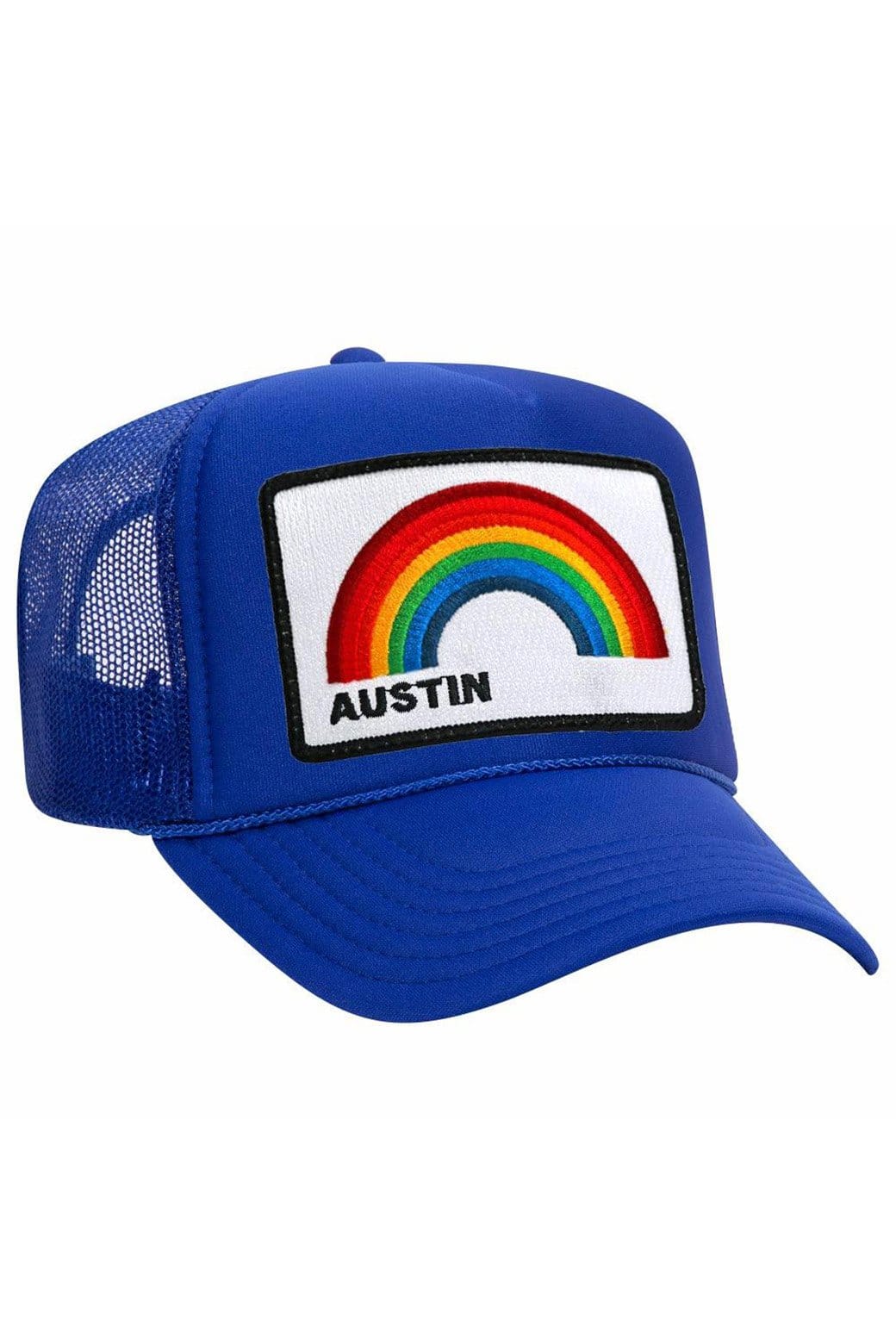 AUSTIN RAINBOW TRUCKER HAT HATS Aviator Nation OS ROYAL