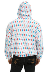AVIATOR BOLT W/ BOLT EMBROIDERY RELAXED PULLOVER HOODIE - WHITE // USA Hoodie Aviator Nation