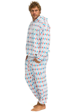 AVIATOR BOLT W/ BOLT EMBROIDERY SWEATPANTS - WHITE // USA Men's Sweatpants Aviator Nation