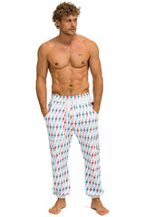 AVIATOR BOLT W/ BOLT EMBROIDERY SWEATPANTS - WHITE // USA Men's Sweatpants Aviator Nation