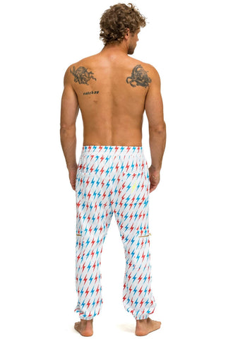 AVIATOR BOLT W/ BOLT EMBROIDERY SWEATPANTS - WHITE // USA Men's Sweatpants Aviator Nation