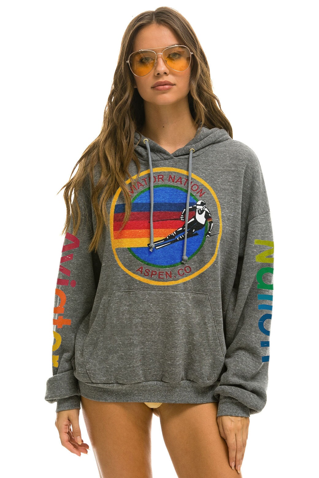 AVIATOR NATION ASPEN RELAXED PULLOVER HOODIE - HEATHER GREY Hoodie Aviator Nation 