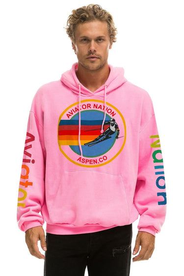 AVIATOR NATION ASPEN RELAXED PULLOVER HOODIE - NEON PINK Hoodie Aviator Nation