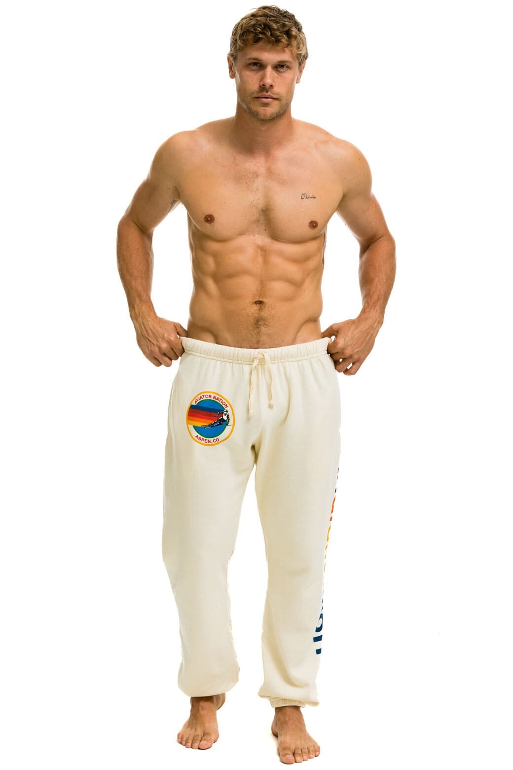 AVIATOR NATION ASPEN SWEATPANTS - VINTAGE WHITE Men's Sweatpants Aviator Nation