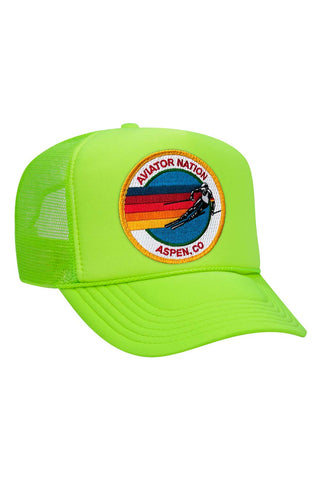 AVIATOR NATION ASPEN TRUCKER HAT HATS Aviator Nation OS NEON GREEN