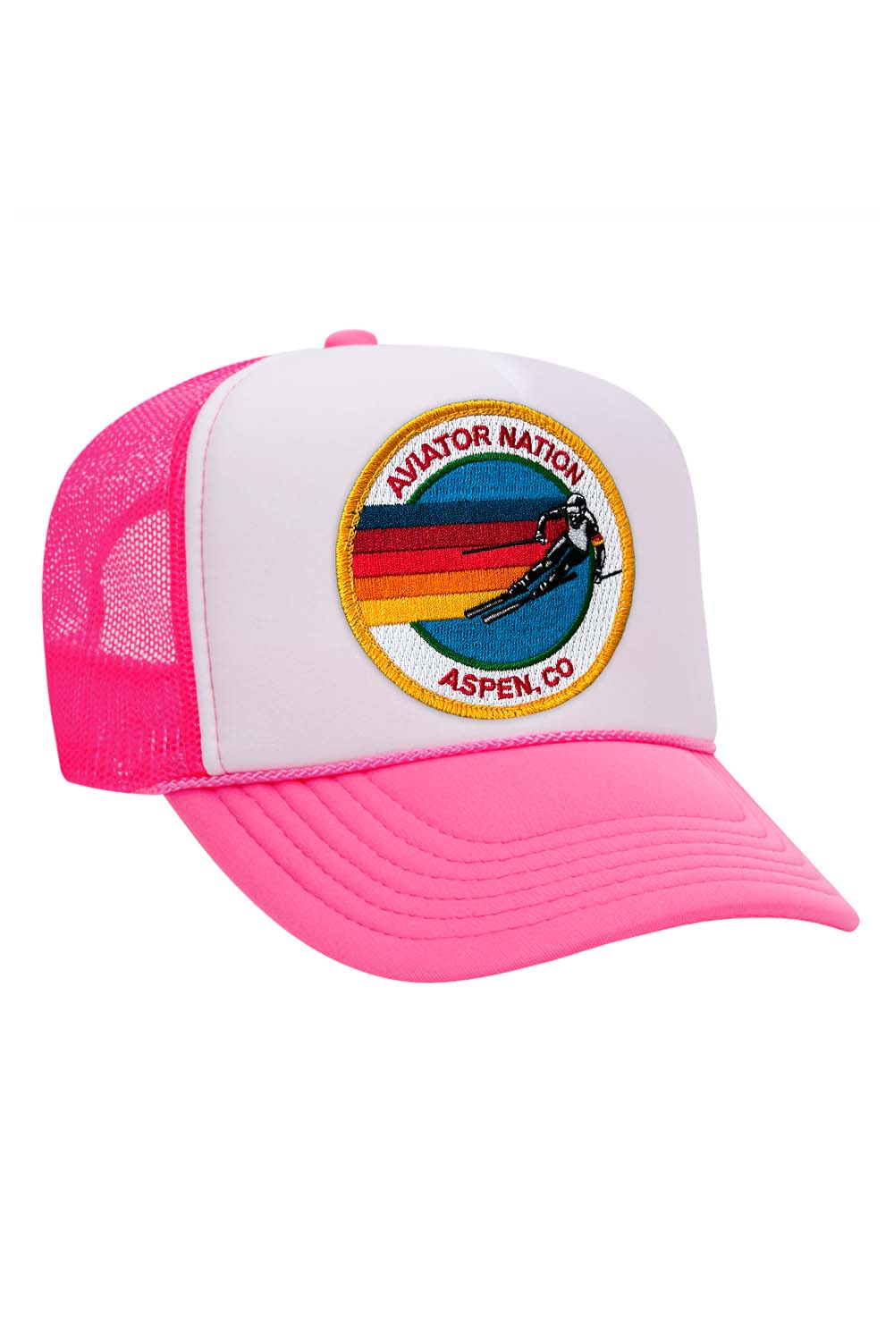 AVIATOR NATION ASPEN TRUCKER HAT HATS Aviator Nation OS NEON PINK // WHITE // NEON PINK