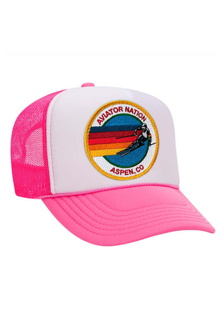 AVIATOR NATION ASPEN TRUCKER HAT HATS Aviator Nation OS NEON PINK // WHITE // NEON PINK